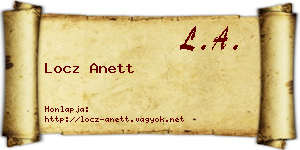 Locz Anett névjegykártya